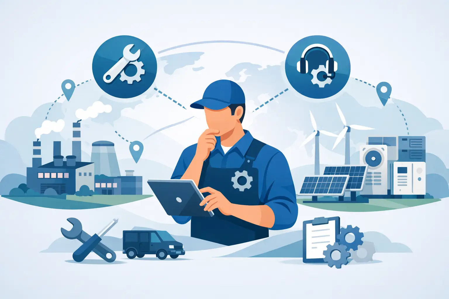 Mehrstandort-Service für technische Anlagen