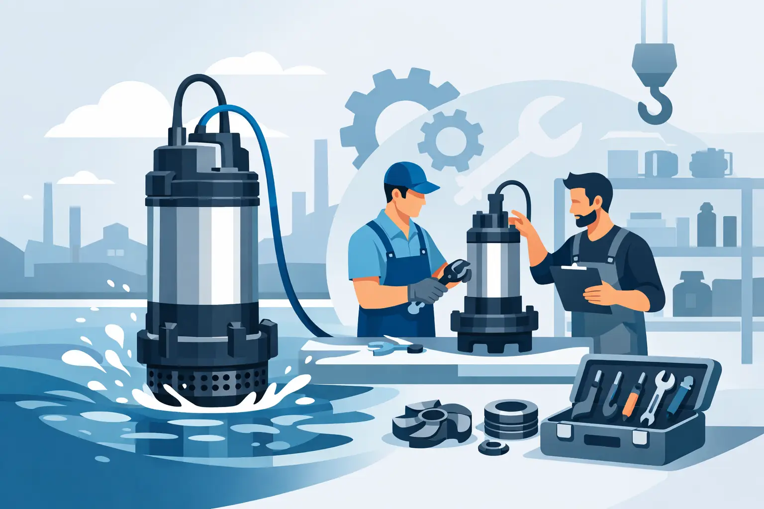 Tauchpumpe Reparatur Service für Betriebe